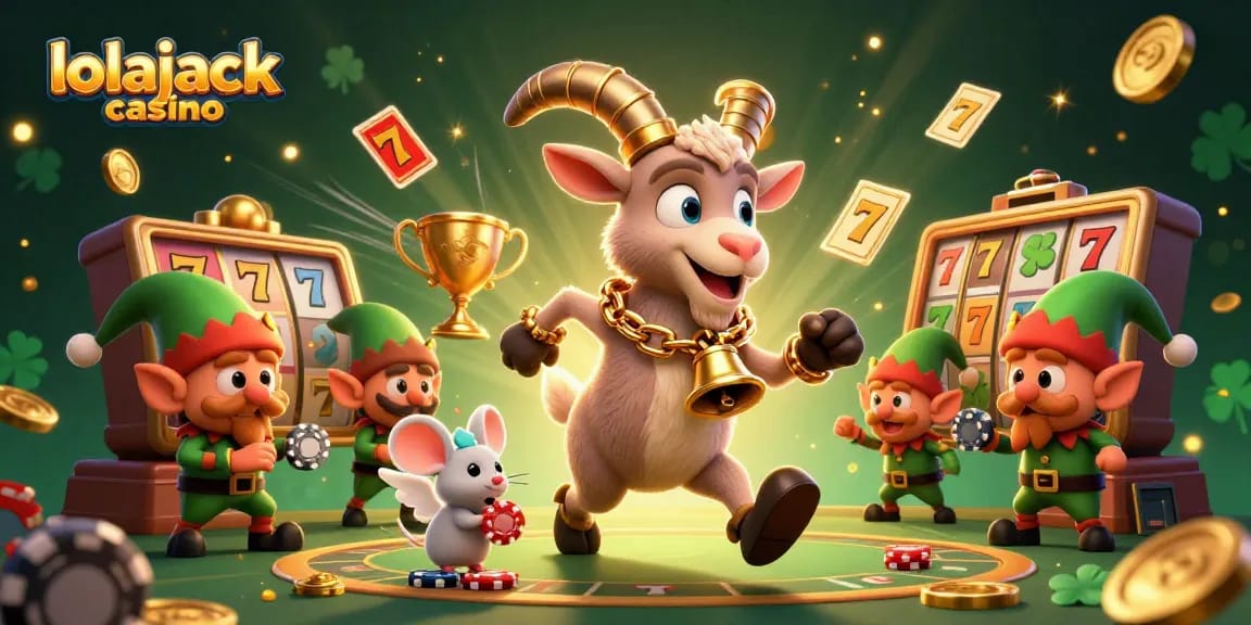 Experience the thrills at lolajack casino as Krampus and friends create a vibrant gaming atmosphere.