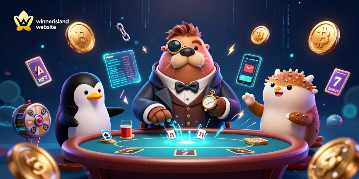 Experience vibrant gameplay at winnerisland website with dynamic characters at an underwater casino table.